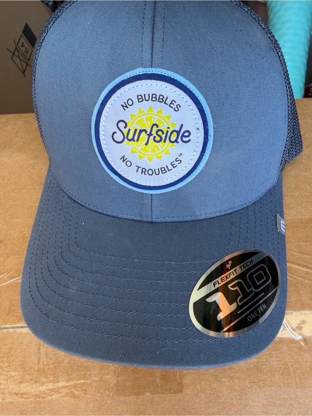 Surfside No Bubbles No Troubles Trucker Hat - Blue